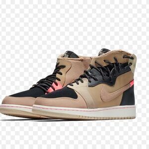 Nike Air Jordan 1 Rebel XX in Beige and Black with Pink Highlights